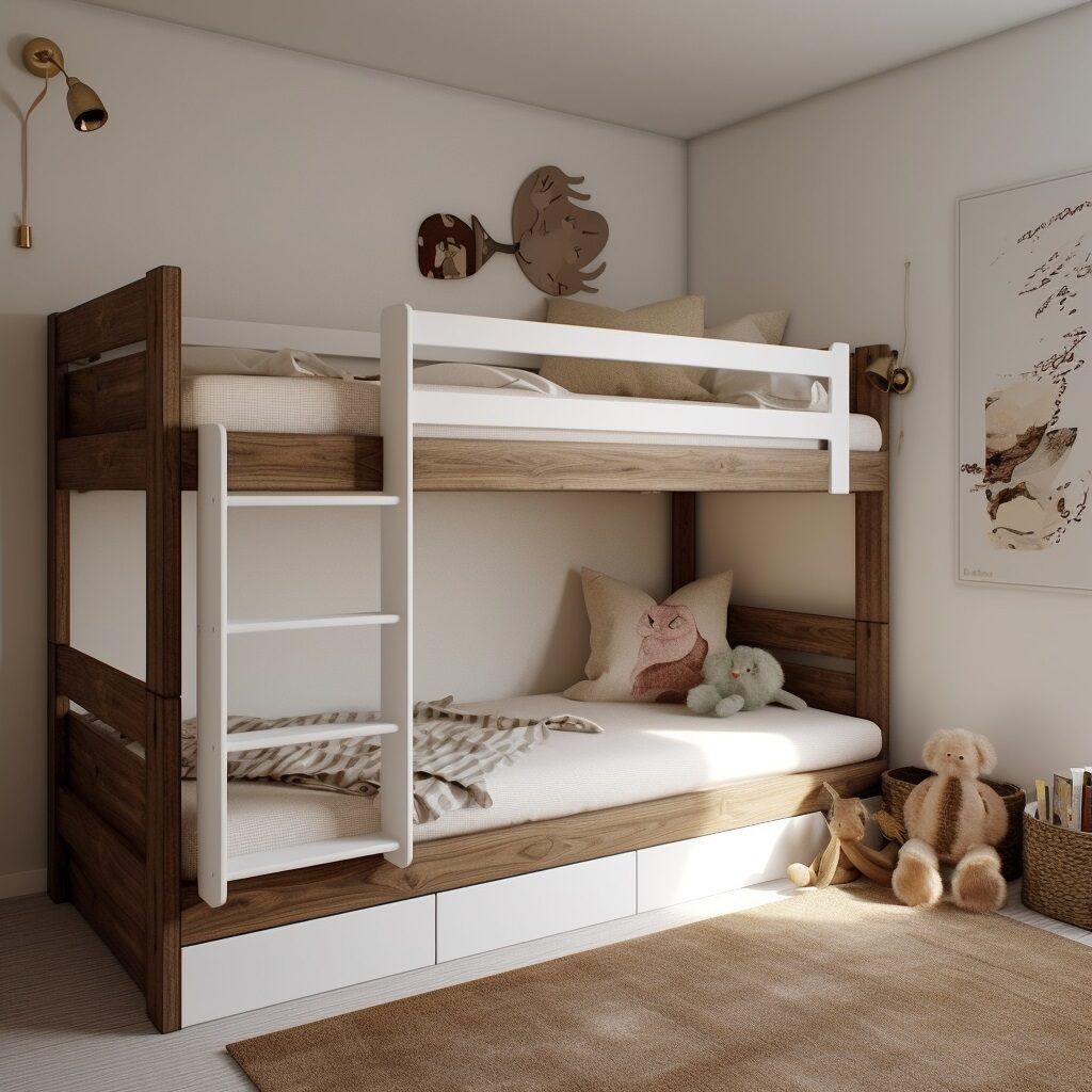 white and chestnut finishes bunk beds (8)