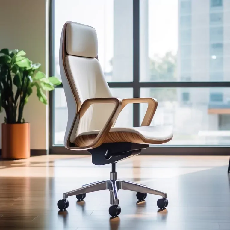Tailored Office Task Chair - Leather Finish, Memory Foam Cushioning, Custom Color Options