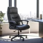 Tailored Office Task Chair - Leather Finish, Memory Foam Cushioning, Custom Color Options-4
