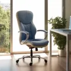 Tailored Office Task Chair - Leather Finish, Memory Foam Cushioning, Custom Color Options-1