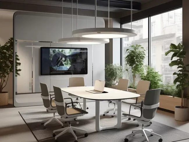 Modular Commercial Office Conference Table: Customizable Configurations with Cable Management