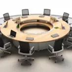 Modern Conference Tables for Contemporary Office - Matte Black, Rectangular, Cable Management Ports-5