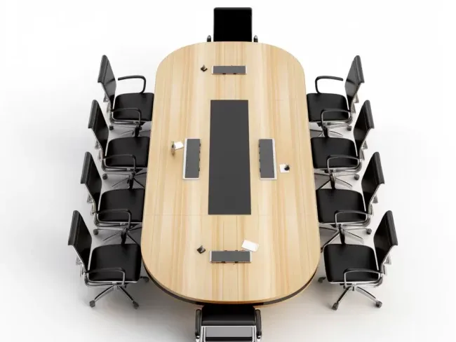 Personalized Office Conference Tables - Adjustable Heights, Veneer Finishes, Unique Footprints