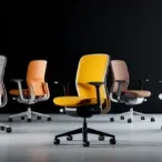 Sleek Minimalist Commercial Office Conference Chairs: Aluminum Base with Adjustable Height