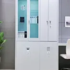 Contemporary Office File Cabinets - Sleek Metal Design, Lockable Drawers, Matte Black Finish-1