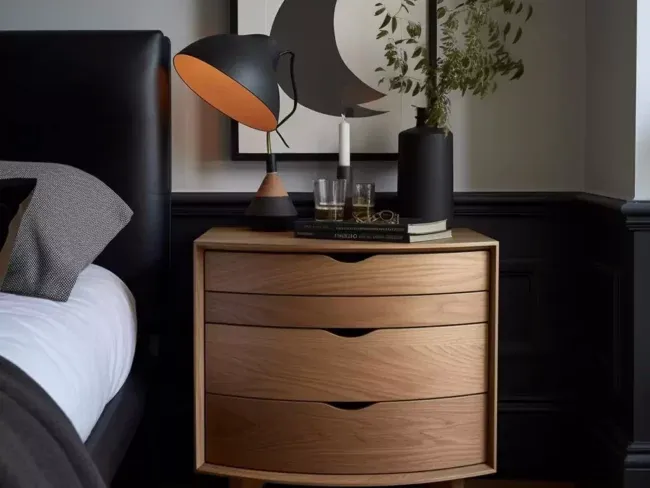 Elegant Oak Custom Bedroom Nightstand