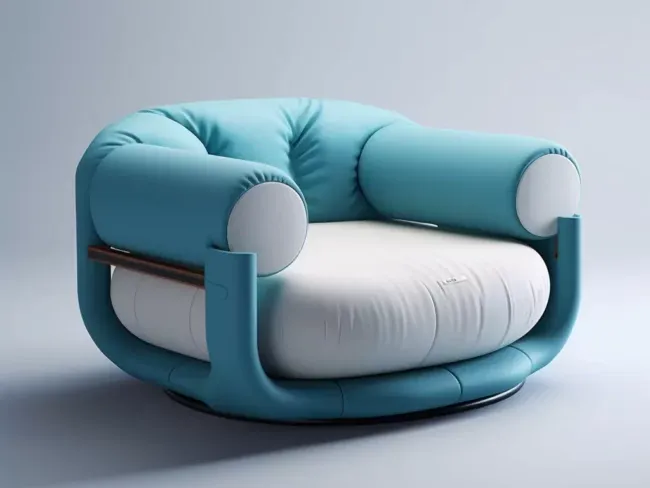 Modern Luxury Living Room Armchair - Plush Velvet, Striking Noble Blue