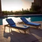 Elegant Teakwood Hotel Outdoor Lounging Chairs: Ergonomic Design with Detachable Cushions-10