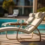 Elegant Teakwood Hotel Outdoor Lounging Chairs: Ergonomic Design with Detachable Cushions-4