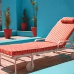 Elegant Teakwood Hotel Outdoor Lounging Chairs: Ergonomic Design with Detachable Cushions-5