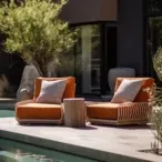 Elegant Teakwood Hotel Outdoor Lounging Chairs: Ergonomic Design with Detachable Cushions-6