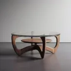 Full House Furniture - Industrial Coffee Table, Steel Frame, Wood Top, Storage Rack, Dark Espresso-2