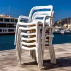 Sleek Modern Aluminum Hotel Outdoor Chairs: Lightweight & Stackable with Padded Seat-6