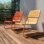 Sleek Modern Aluminum Hotel Outdoor Chairs: Lightweight & Stackable with Padded Seat-5