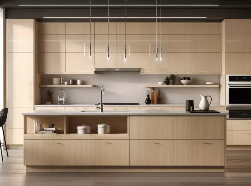 Natural Modern Wood Kitchen Cabinet - Enhanced Functionality, Timeless Craftsmanship & Adaptive Style