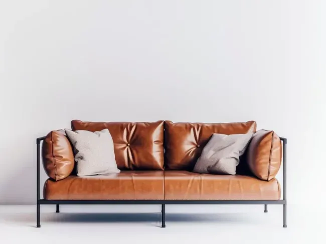 Full House Furniture - Modern Sofa, Soft Leather, Vintage, Brown