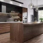Wood Wonders: Modern Kitchen Cabinet - Artful Design, Spacious Layout & Durable Construction-1