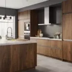 Wood Wonders: Modern Kitchen Cabinet - Artful Design, Spacious Layout & Durable Construction