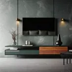 Floating Modern Villa TV Stand: Wall-Mounted with LED Lights-5