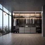 Full House Furniture - Modern black wardrobe with matte skin-like finish and spacious double hanging area, perfect for the modern home-4