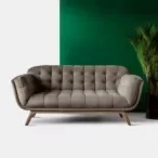Luxury Living Room Loveseats - Rich Velvet Upholstery, Tufted Backrest, Elegant blue-7