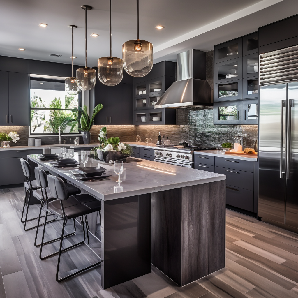 Infuse More Texture Into Modern Gray Kitchen Cabinets